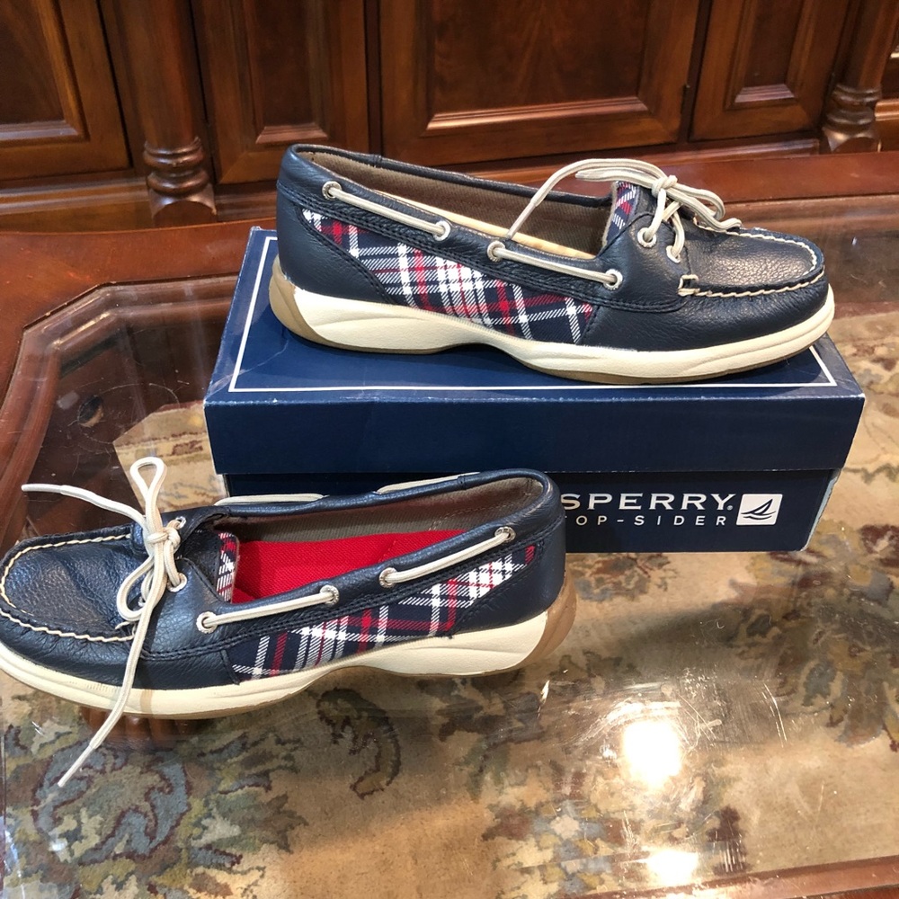 Sperry Navy & Red Plaid Top-Sider - Picture 2 of 7